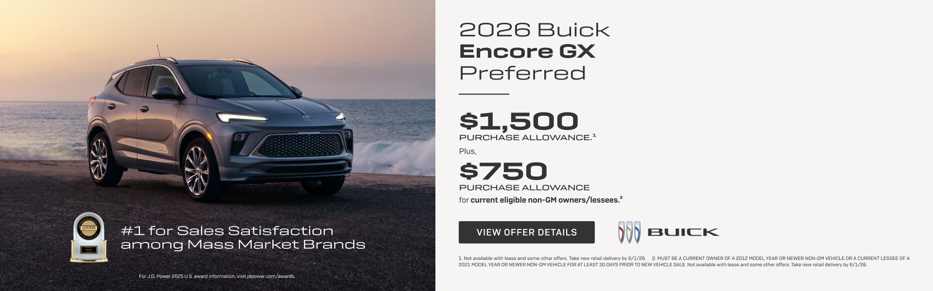 $1,500 PURCHASE ALLOWANCE.1

Plus, $750 PURCHASE ALLOWANCE for current eligible non-GM owners/les...
