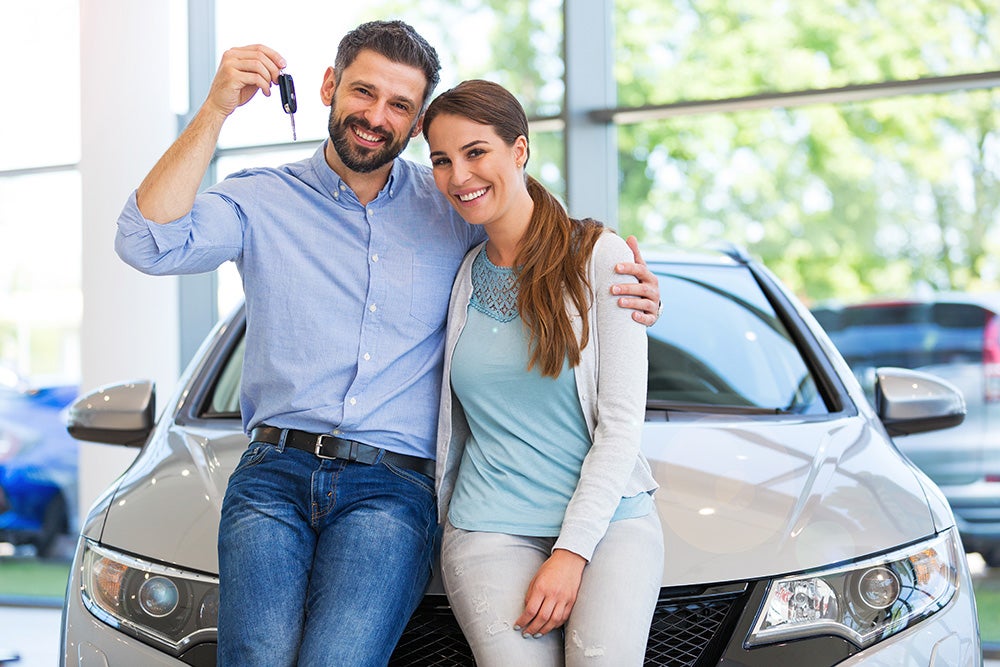 Customer getting car keys